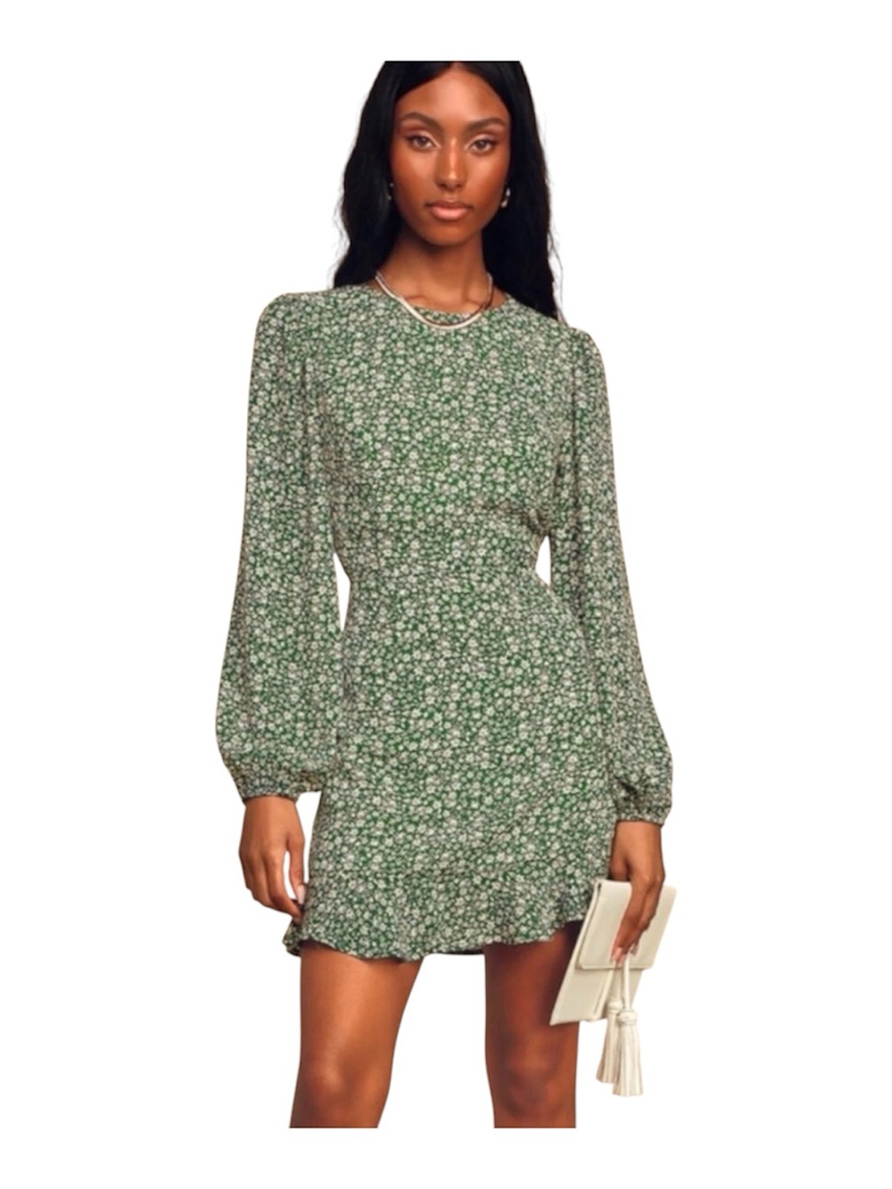 Lulus Blooming Darlin' Green Floral Print Ruffled Mini Dress - Picture 1 of 7